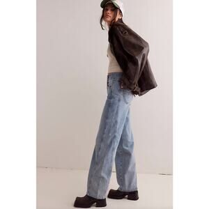 NWT Free People We The Free Aster Straight-Leg Jeans Size 28 Light Wash Opal